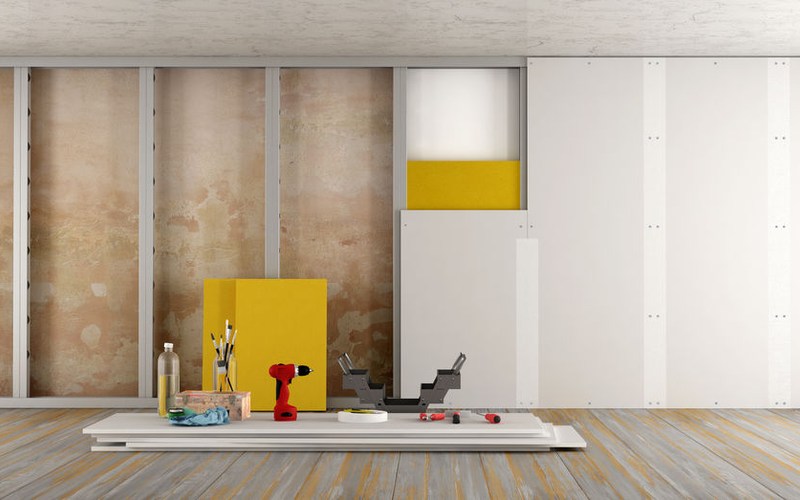 Pose de plaque de platre et isolation