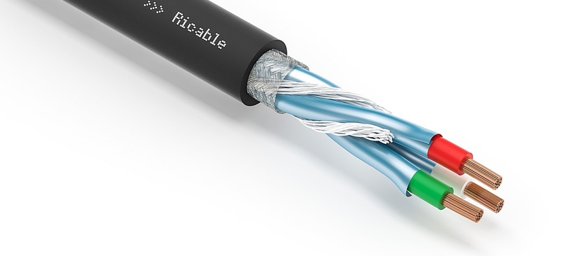 Vue d'un câble blindé à double blindage